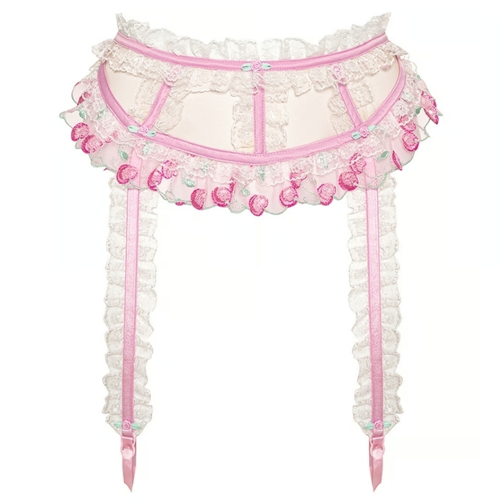 New!For Love and Lemons Sweet Cherries Garter Belt - Picture 5 of 11